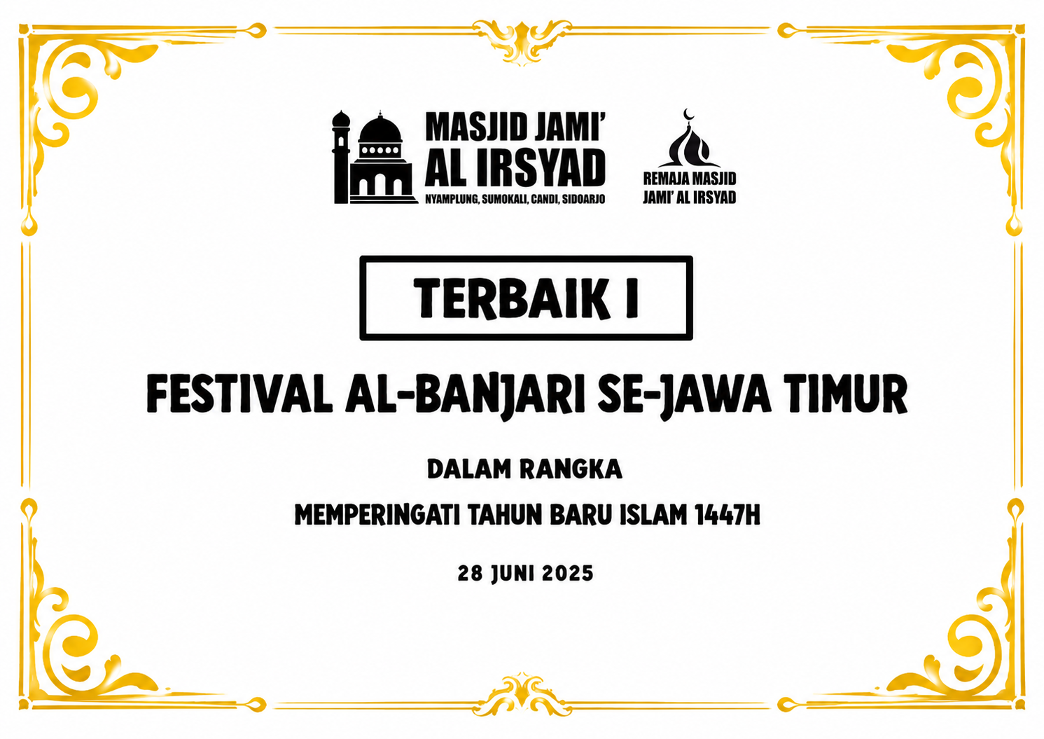 Juara 1 Festival Al-Banjari Se-Jawa Timur