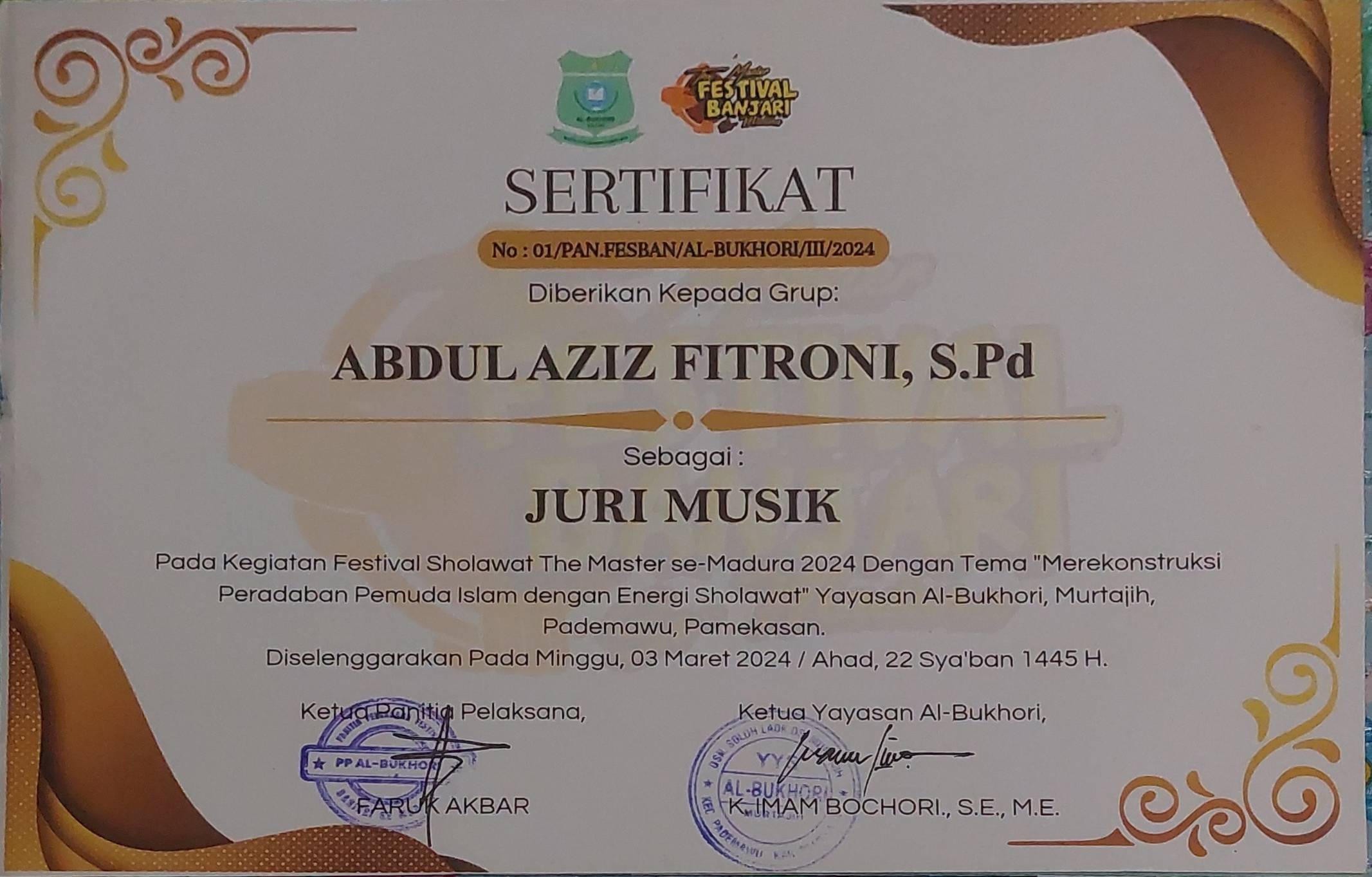 Juri Musik Festival Banjari The Master Se-Madura