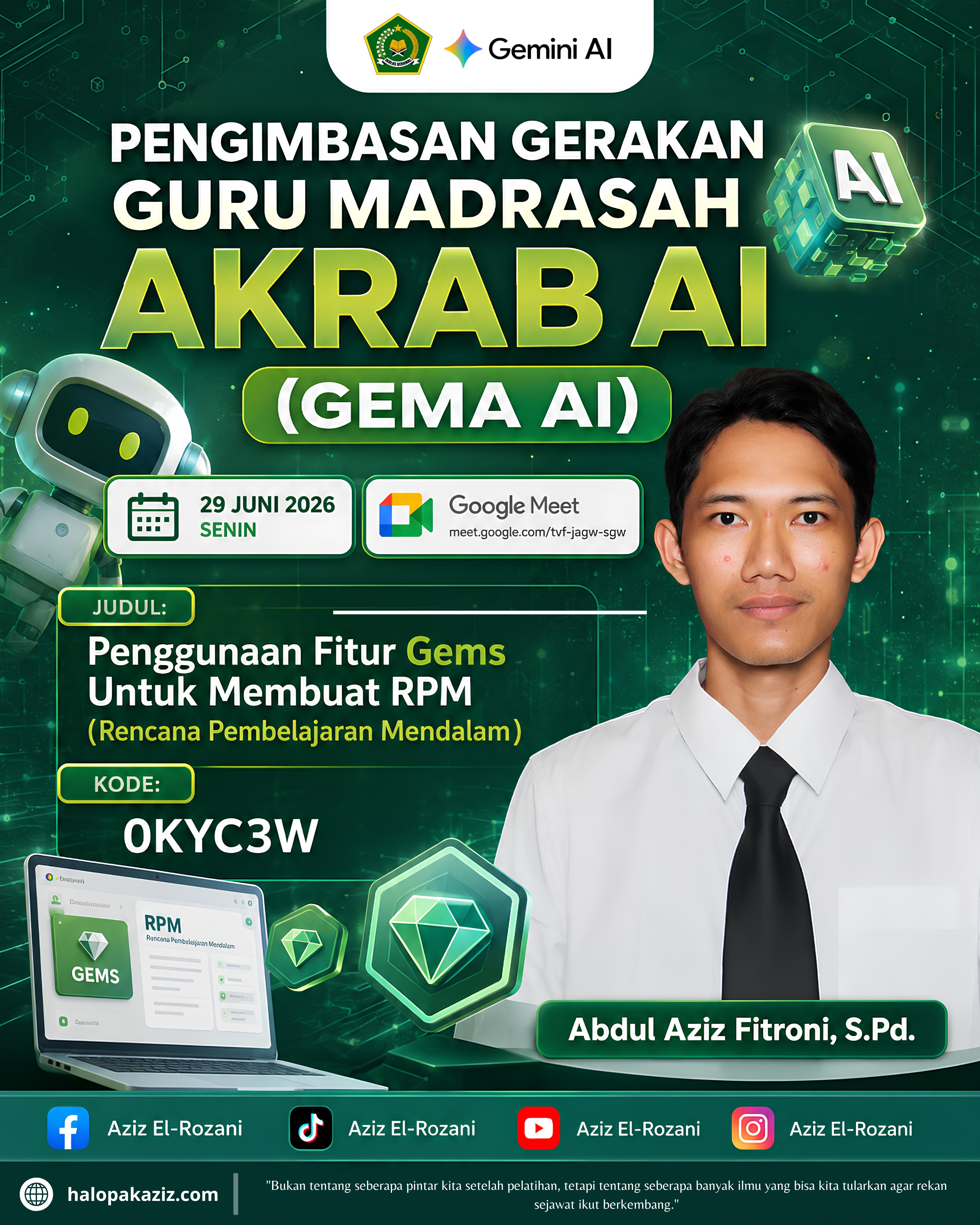 Penggunaan Fitur Gems untuk Membuat RPM (Rencana Pembelajaran Mendalam)